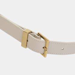 مملوكة مسبقًا حقيبة كتف سان لوران باريس مانهاتن جلد أبيض متوسطة