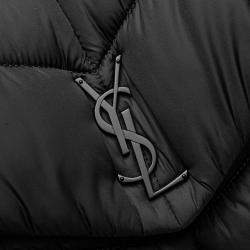 Pre Owned Saint Laurent Paris Black Quilted Econyl Nylon Lou Puffer Messenger Bag