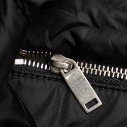 Pre Owned Saint Laurent Paris Black Quilted Econyl Nylon Lou Puffer Messenger Bag