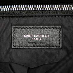 Pre Owned Saint Laurent Paris Black Quilted Econyl Nylon Lou Puffer Messenger Bag