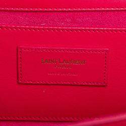 Pre Owned حقيبة سان لوران باريس كيت متوسطة جلد عجل أملس وردي كروس بودي بشرّابة مزينة بشعار الماركة