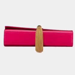 Pre Owned حقيبة سان لوران باريس كيت متوسطة جلد عجل أملس وردي كروس بودي بشرّابة مزينة بشعار الماركة