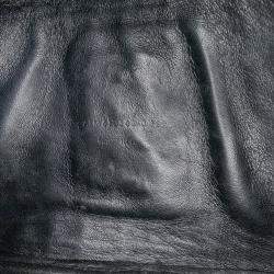 Pre Owned Saint Laurent Paris Black Mini Croc Embossed Patent Monogram Lou Camera Bag