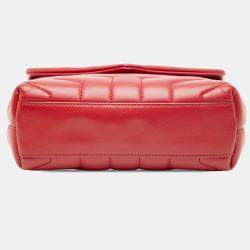 Pre Owned حقيبة كروس سان لوران لولو مونوغرام جلد مبطن تويي أحمر