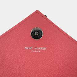 Pre Owned حقيبة سلسلة مونوغرام كلاسيكية شيفرون عجل محبب وردي سان لوران باريس بيبي