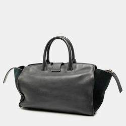 Pre Owned Saint Laurent Paris Black Small Leather Downtown Cabas Satchel