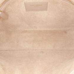 Pre Owned Saint Laurent Paris White Smooth Leather Le 5 a 7 Hobo