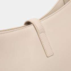 Pre Owned Saint Laurent Paris White Smooth Leather Le 5 a 7 Hobo