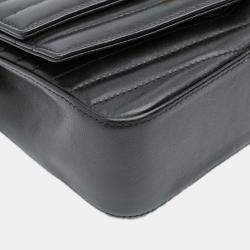 مملوكة مسبقًا Saint Laurent Paris Black Small Chevron Lambskin Monogram Sulpice Bag