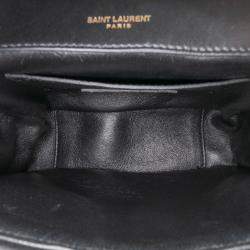 مملوكة مسبقًا Saint Laurent Paris Black Small Chevron Lambskin Monogram Sulpice Bag