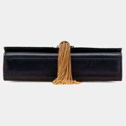 Pre Owned حقيبة كروس بودي برباط كيت مونوغرام جلد سوداء صغيرة سان لوران باريس