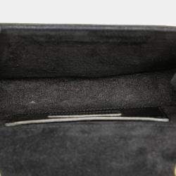 Pre Owned حقيبة كروس بودي برباط كيت مونوغرام جلد سوداء صغيرة سان لوران باريس