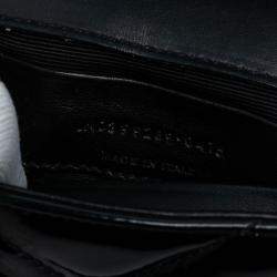 Pre Owned Saint Laurent Paris Black Baby Patent Chevron Classic Monogram Chain Bag