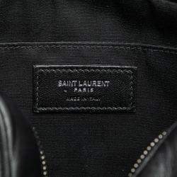 Pre Owned Saint Laurent Paris Black Leather Heart Lou Camera Bag