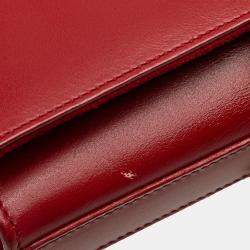 Pre Owned حقيبة كروس بودي سان لوران باريس كيت مونوغرام جلد أحمر صغيرة بشراشيب