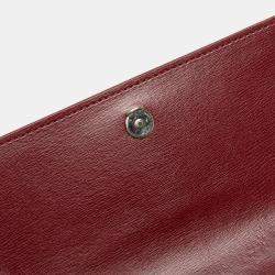 مملوكة مسبقًا حقيبة سان لوران باريس مونوجرام سان سيت سلسلة حمراء جلد عجل