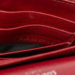 مملوكة مسبقًا حقيبة سان لوران باريس مونوجرام سان سيت سلسلة حمراء جلد عجل