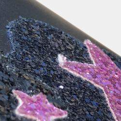 Pre Owned محفظة سان لوران باريس كيت مونوغرام كلاسيك تاسيل بالسلسلة جلد عجل أسود سحابة نجمة أبليك