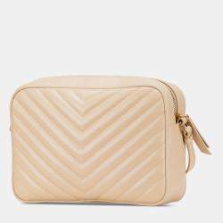 Pre Owned حقيبة كاميرا سان لوران براون جلد مبطن باريس