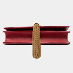 مملوكة مسبقًا Saint Laurent Paris Red Smooth Calfskin Monogram Kate Tassel Wallet on Chain