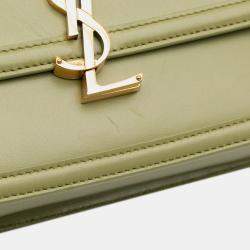 مملوكة مسبقًا Saint Laurent Paris Green Medium Leather Solferino Satchel In Box
