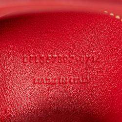 مملوكة مسبقًا Saint Laurent Paris Red Small Chevron Calfskin Monogram Cabas Satchel