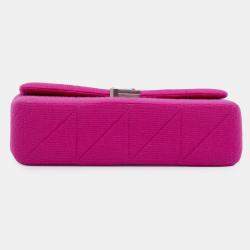 مملوكة مسبقًا Saint Laurent Paris Pink Medium Jersey Wool Patchwork Jamie Crossbody