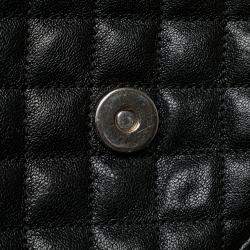 Pre Owned Saint Laurent Paris Black Medium Sheepskin Triquilt Monogram College Bag