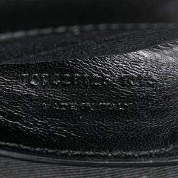 Pre Owned Saint Laurent Paris Black Medium Sheepskin Triquilt Monogram College Bag