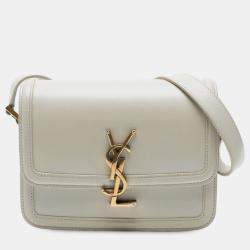مملوكة مسبقًا Saint Laurent Paris White Small Calfskin Solferino Satchel In Box
