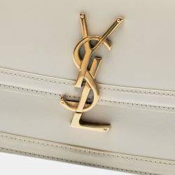 مملوكة مسبقًا Saint Laurent Paris White Small Calfskin Solferino Satchel In Box