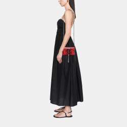 Pre Owned حقيبة كروس سان لوران باريس كيت أحمر مونوغرام كلاسيك جلد بقر منقوش صغير