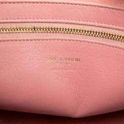 Pre Owned Saint Laurent Paris Pink Small Leather Monogram Cabas Satchel
