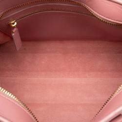 Pre Owned Saint Laurent Paris Pink Small Leather Monogram Cabas Satchel