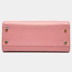 Pre Owned Saint Laurent Paris Pink Small Leather Monogram Cabas Satchel