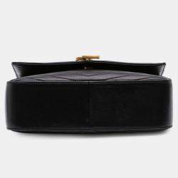 Pre Owned حقيبة سان لوران باريس ميديوم شيفرون جلد خروف مونوغرام سولبيس سوداء