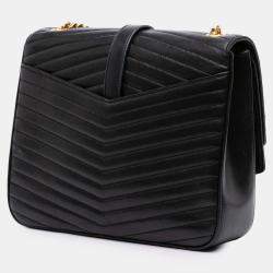 Pre Owned حقيبة سان لوران باريس ميديوم شيفرون جلد خروف مونوغرام سولبيس سوداء