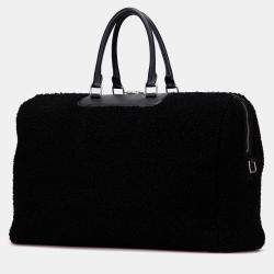مملوكة مسبقًا Saint Laurent Paris Black Shearling Travel Bag