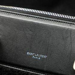مملوكة مسبقًا Saint Laurent Paris Black Shearling Travel Bag