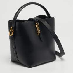 Pre Owned حقيبة باكيت لو ٣٧ صغيرة جلد أسود سان لوران