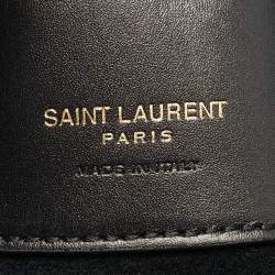 Pre Owned حقيبة باكيت لو ٣٧ صغيرة جلد أسود سان لوران