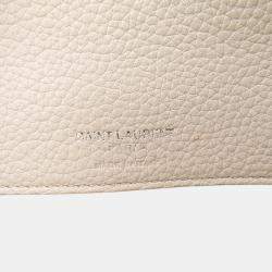 مملوكة مسبقًا حقيبة سان لوران باريس ساك دي جور جلد عجل أبيض صغير برسومات