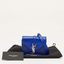 مملوكة مسبقًا Saint Laurent Candy Monogram Mini Blue Leather Crossbody Bag