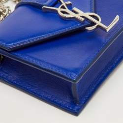 مملوكة مسبقًا Saint Laurent Candy Monogram Mini Blue Leather Crossbody Bag