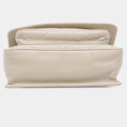 Pre Owned Saint Laurent Paris White Baby Crinkled Calfskin Monogram Niki Bag