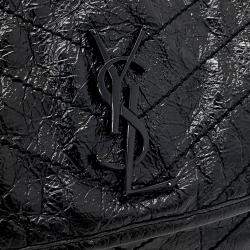 مملوكة مسبقًا Saint Laurent Paris Black Leather Niki Monogram Shoulder Bag