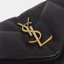 Pre Owned حقيبة لولو بوفر جلد سوداء سان لوران باريس صغيرة