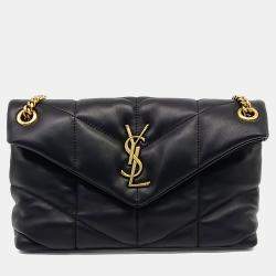 Pre Owned حقيبة لولو بوفر جلد سوداء سان لوران باريس صغيرة