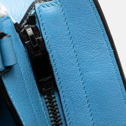 مملوكة مسبقًا Saint Laurent Paris Blue Small Leather Monogram Cabas Satchel