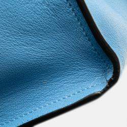 مملوكة مسبقًا Saint Laurent Paris Blue Small Leather Monogram Cabas Satchel